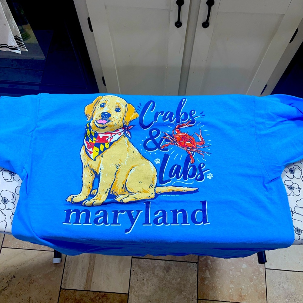 Men’s Maryland my Maryland “CRABS and LABS” size XL t-shirt